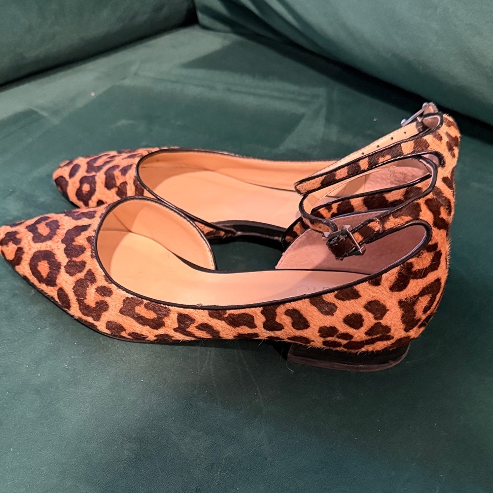 Franco Sarto Animal Print Flats with Ankle Strap - Picture 3 of 5